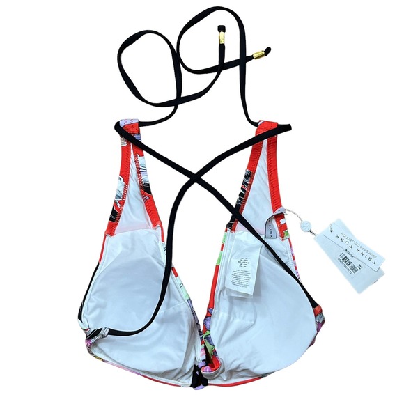 Tina Turk Swim NWT Shangri La Triangle String Bikini Top Flame Red UPF 50+ 12 - Picture 3 of 12
